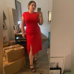 Banana Republic_Fit & Flare Dress_Red
